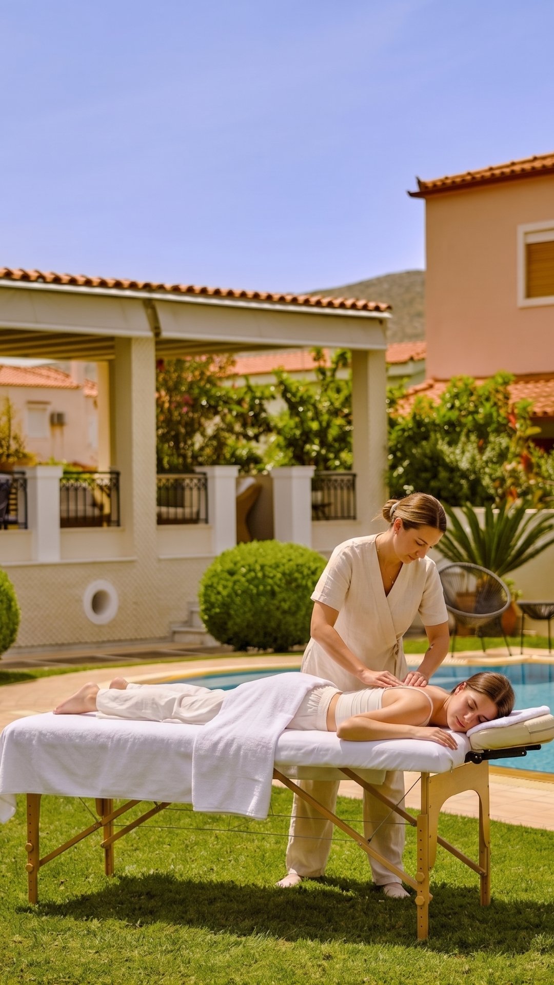 In-villa poolside massage experience at Renko Royal Villa