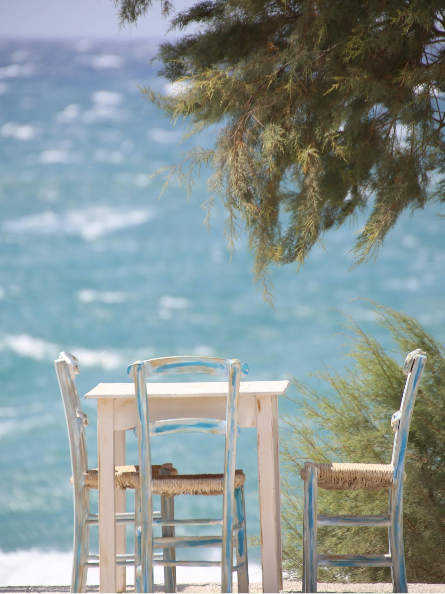 Seaside dining table along the Athenian Riviera